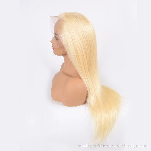 Bleach Knot Brazilian Glueless Honey Ombre Blonde 200% 1B Wholesale 613 Blonde Human Hair Full Lace Wig